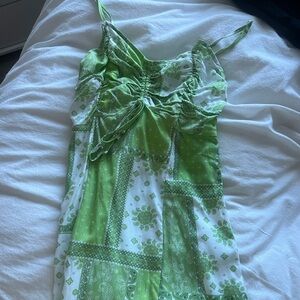 Green mini dress!